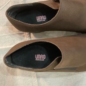 Munro American Brown Suede/ Nubuck Slip On Wedge COMFORT Shoes , 8WIDE A++